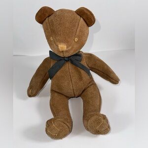 Edelman Leather Brown Teddy Bear Sitting Plush Stuffed Animal Weighted